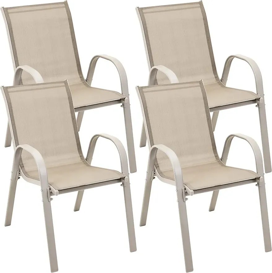 Beżowy zestaw krzeseł na taras M3-C57