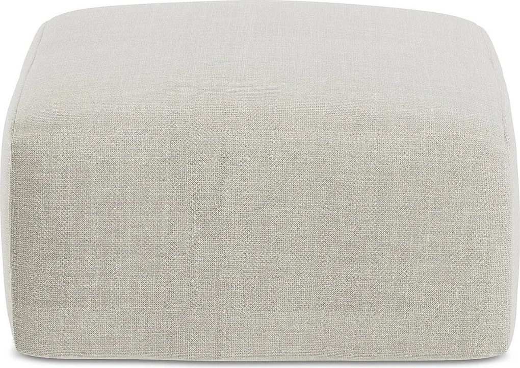 Pufa - z tkaniny strukturalnej - jasny beż - LEILA