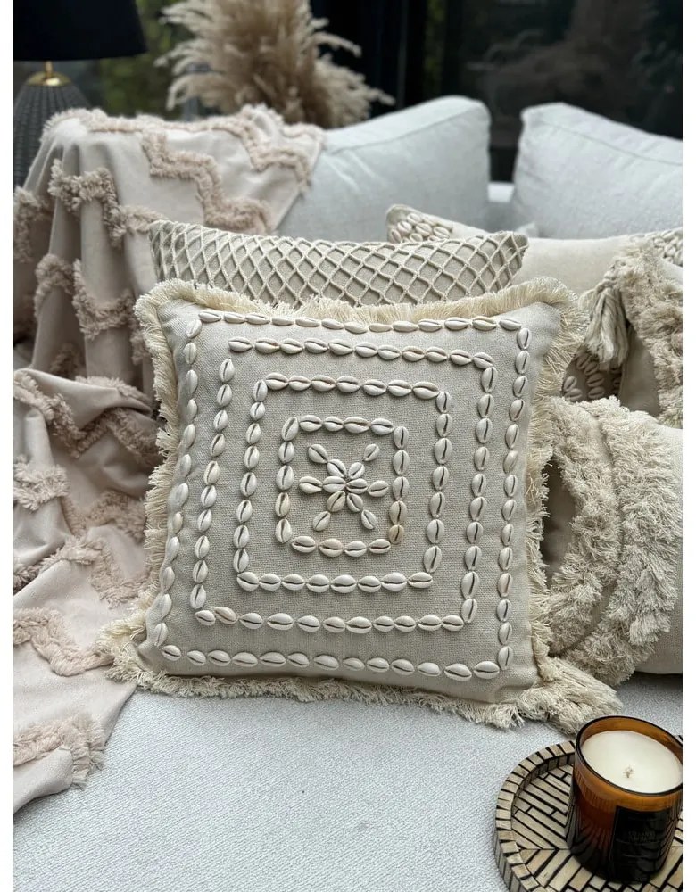 Bawełniana poszewka na poduszkę 43x43 cm Seashells – Mioli Decor