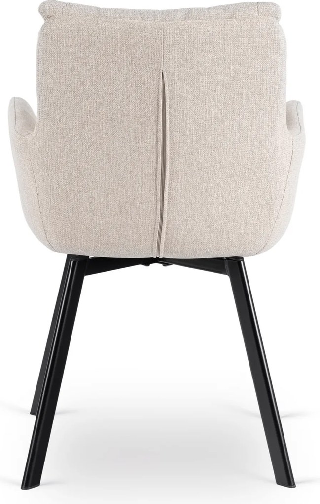 Krzesło Tapicerowane Obrotowe do Salonu CORTADO Beżowe Nowoczesne