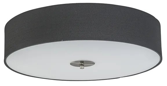 Rustykalna lampa sufitowa czarna 50 cm - Drum Jute Nowoczesny Oswietlenie wewnetrzne