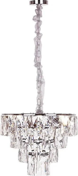 Nowoczesny żyrandol kryształowy do salonu, srebrny – Okrągły 50 cm – San Francisco