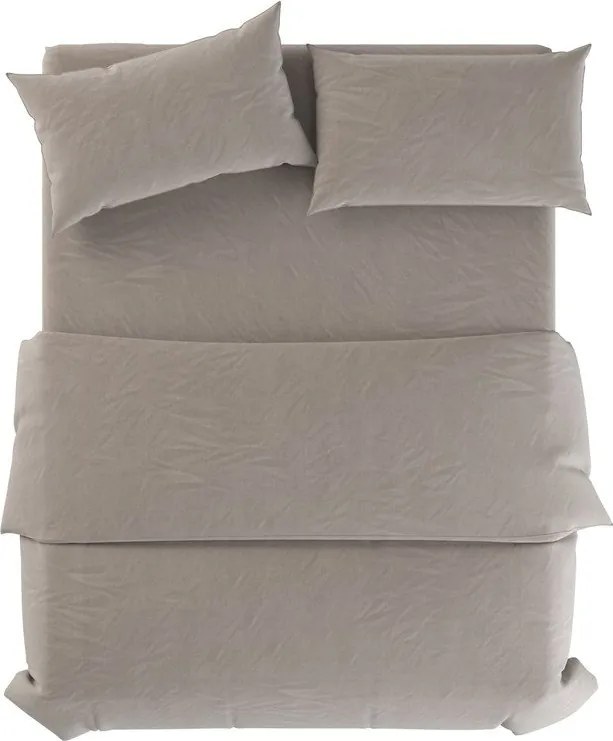 Jasnoszaro-szarobrązowa lniana pościel dwuosobowa 200x200 cm Natural – Native Natural