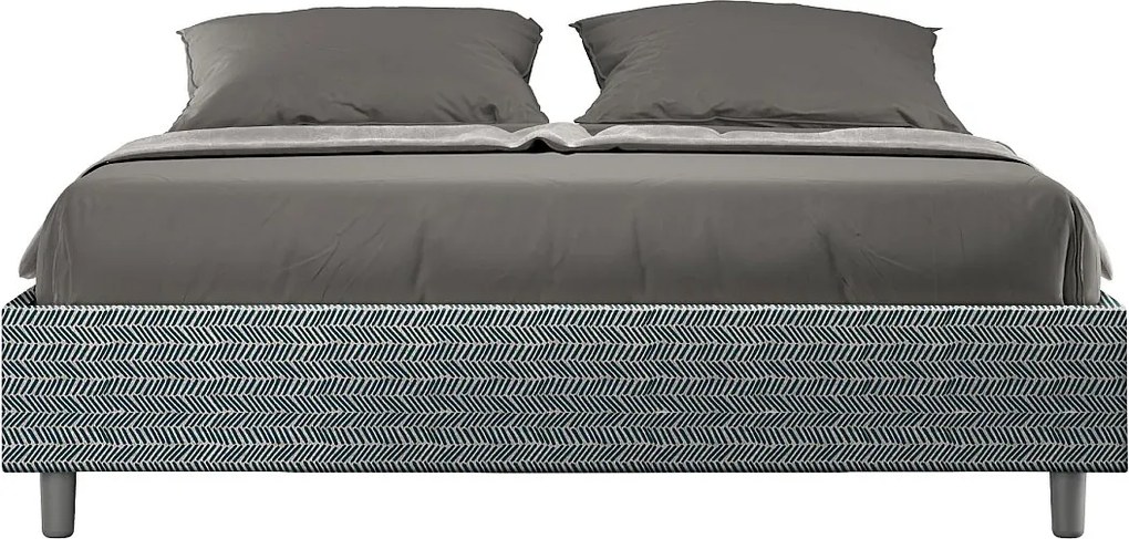 Łóżko bez stelaża tapicerowane 160x210 tkaniny Aragona 8 Niebieski Azelia