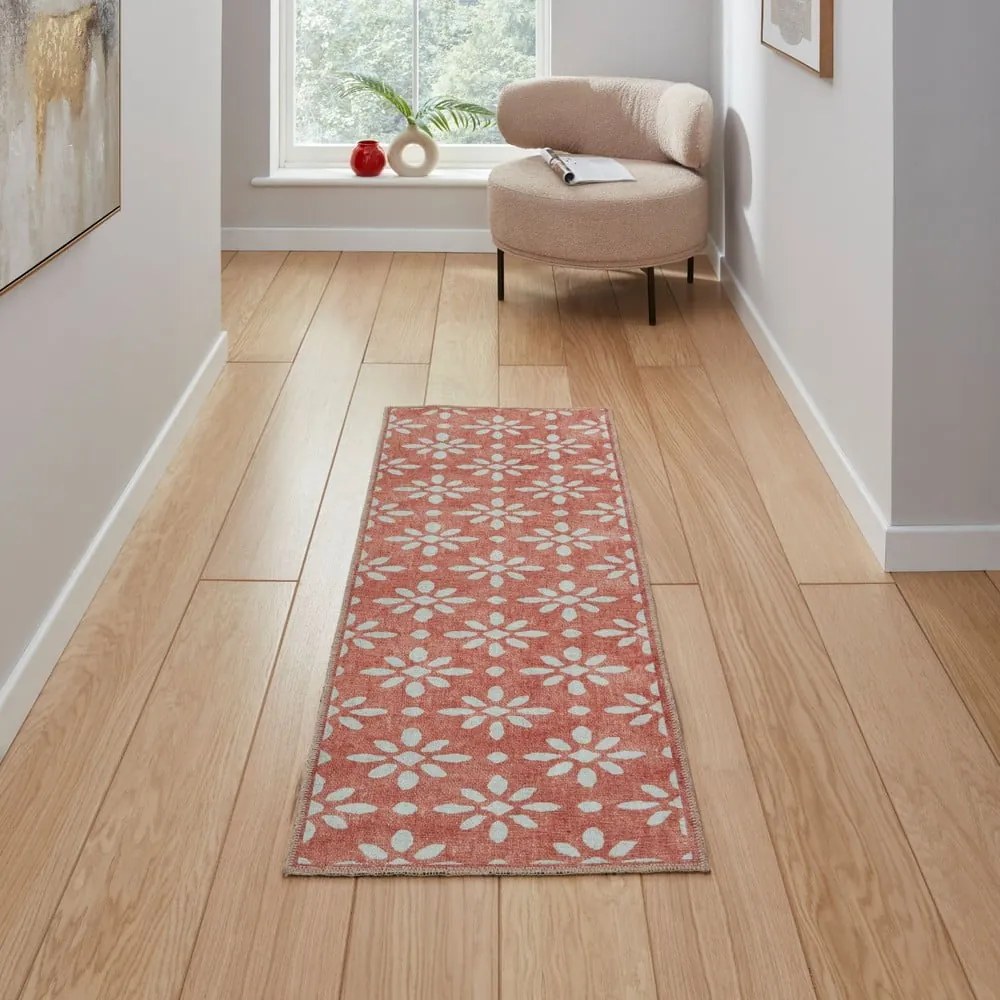 Pomarańczowy chodnik odpowiedni do prania 76x230 cm Coral Orange – Think Rugs