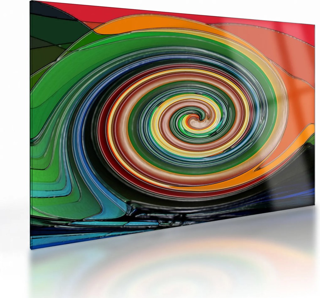 Obraz na szkle - abstrakcyjny obraz - kolorowa spirala (70x50 cm)