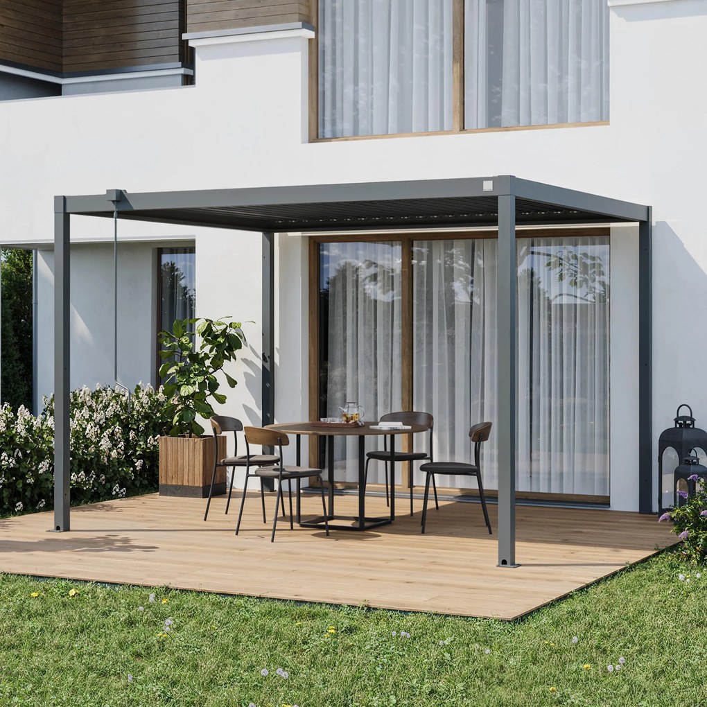 PRIMEYARD 3x3,5m Pergola Deluxe, lamelowa, antracyt - (GFPV01109)
