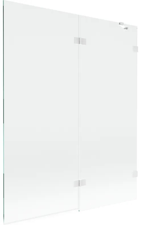 Mexen Lunar parawan nawannowy 2-skrzydłowy prawy 140 x 150 cm, transparent, biały - 897-140-100-20-00-P