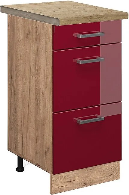 Szafka dolna do kuchni czerwony połysk 40x60x81.6 r-line
