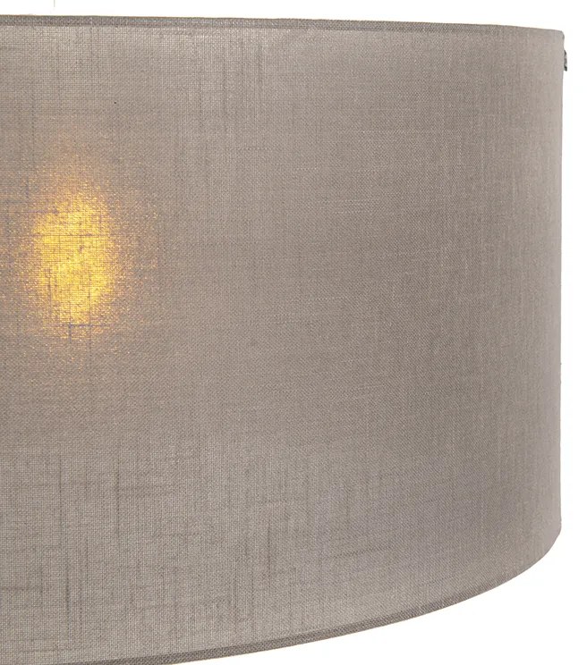 Rustykalna lampa wisząca biała z abażurem w kolorze taupe 50 cm - Combi 1 Nowoczesny Oswietlenie wewnetrzne