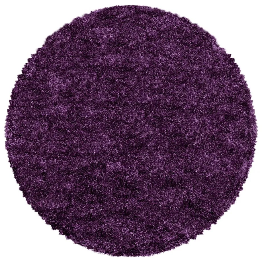 Ciemnofioletowy okrągły dywan ø 120 cm Fluffy – Ayyildiz Carpets