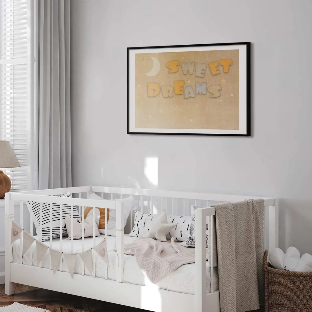Plakat Życzenie 90x60 cm z ramą czarną z marginesem ARTGEIST B