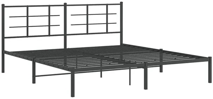 Czarne metalowe łóżko małżeńskie 180x200 cm - Laxo