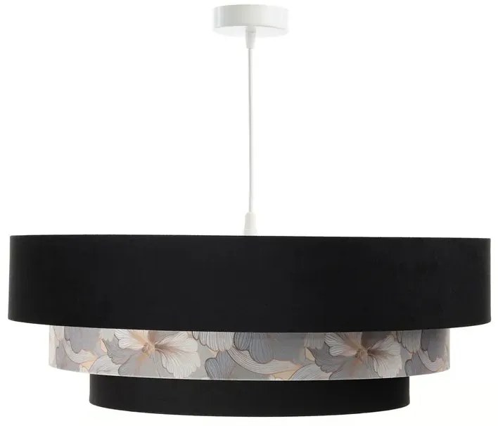 Czarna lampa wisząca z motywem kwiatów - 3X S449 N3-P63