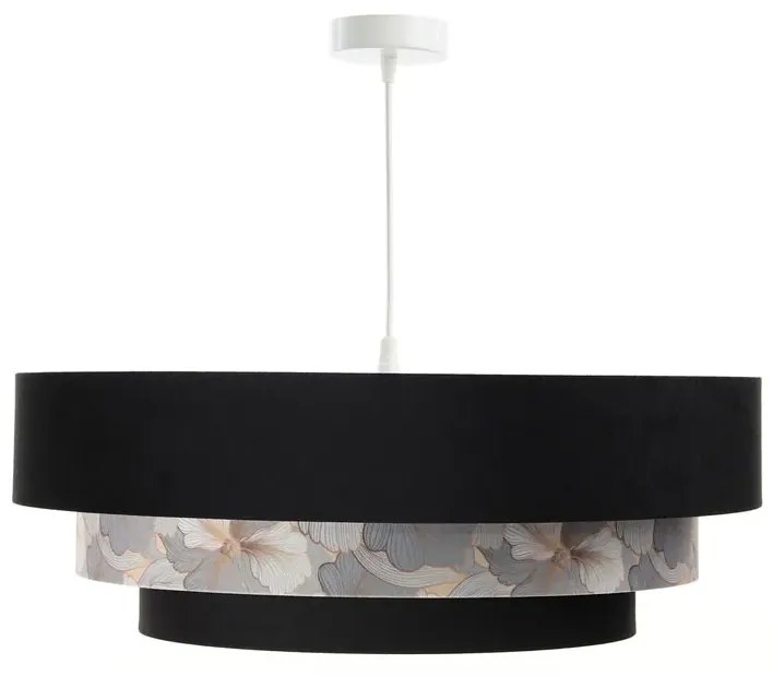 Czarna lampa wisząca z motywem kwiatów - S449-Emla