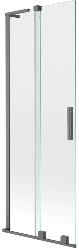 Mexen Velar L parawan nawannowy 2-skrzydłowy rozsuwany 75 x 150 cm, transparent, gun metal - 896-075-003-01-95