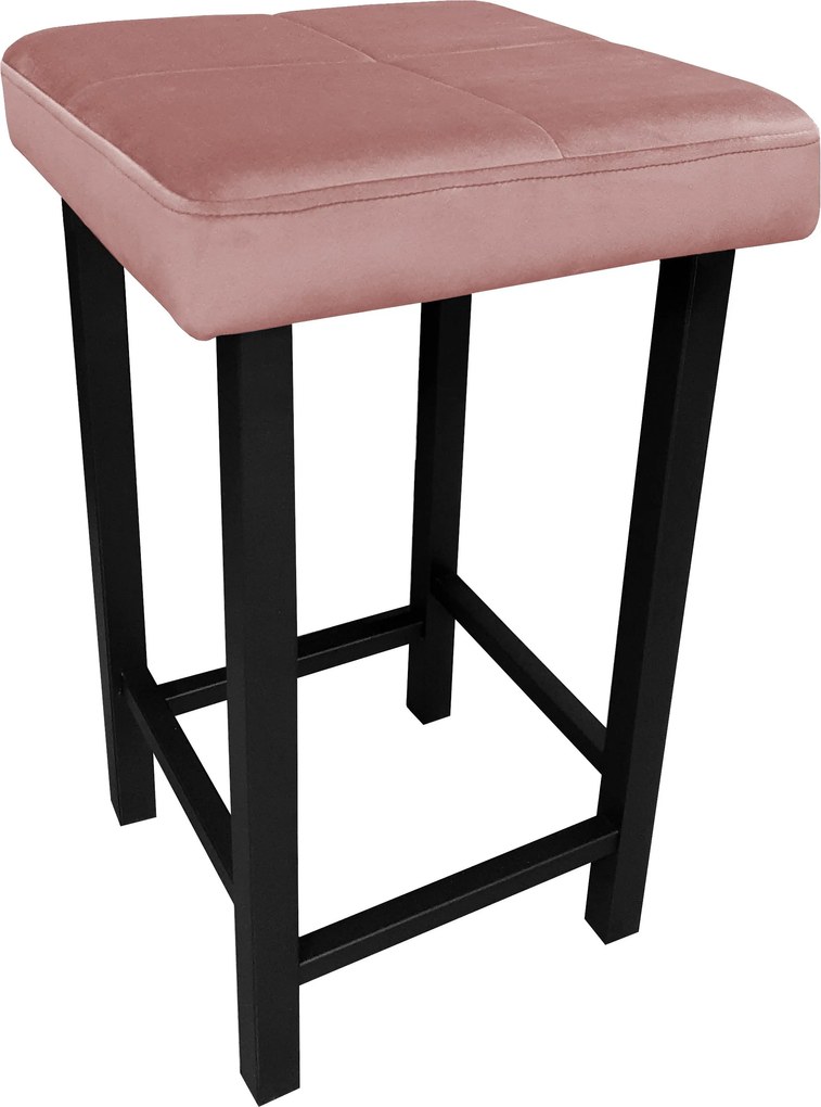 Taboret KLASYK tkanina Welur stelaż metalowy : Kolor Stelaża - Czarny , Kolor tkaniny - VELVET - MG58, Typ tkaniny - Velvet, Wysokość - 60 cm