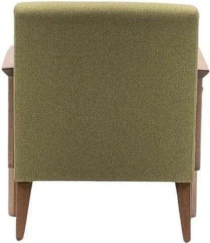 Nowoczesny fotel – 69x80x83 cm – Zielony – 100% poliester, drewno bukowe, orzech
