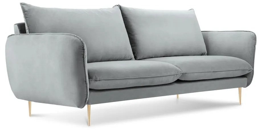 Jasnoszara aksamitna sofa Cosmopolitan Design Florence, 160 cm