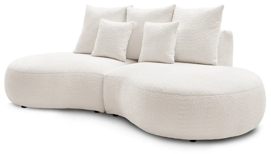 Biała sofa z materiału bouclé 260 cm Saint-Germain – Bobochic Paris