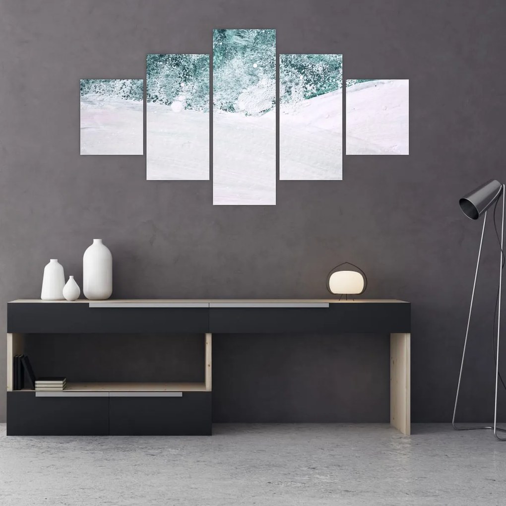 Obraz - Turkusowa abstrakcja (125x70 cm)