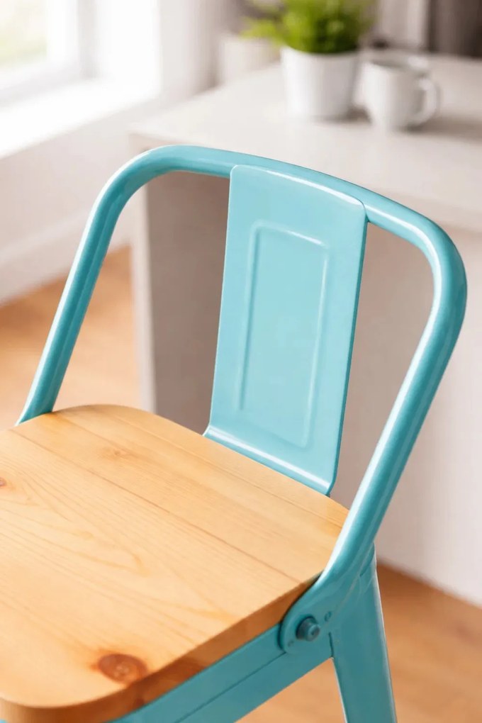 Stoek Torix z oparciem z naturalnego drewna