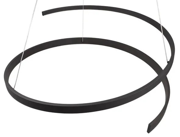 Czarna lampa wisząca LED ze sterowaniem głosowym/mobilną aplikacją i metalowym kloszem ø 75 cm Cinardi – CINQUE