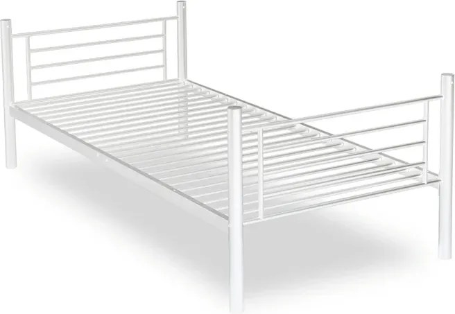 Łóżko Piętrowe Dla Dzieci 90x200 cm RODEZ Metalowe Białe Loft