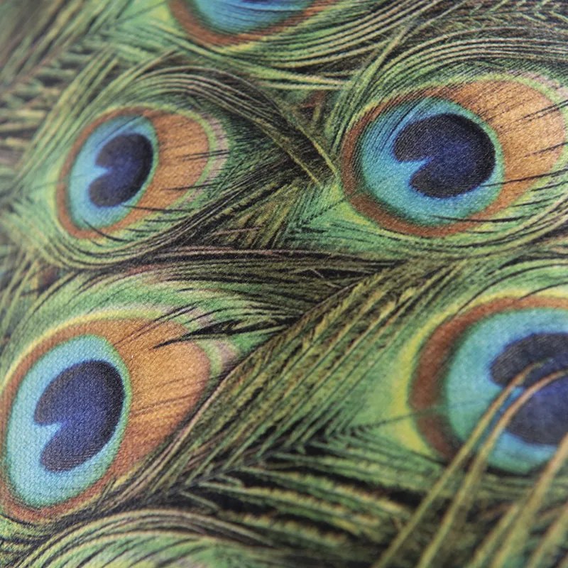 Abażur welurowy wzór pawia 35/35/20 ze złotym wnętrzem