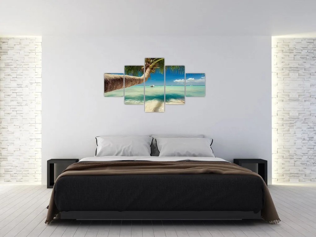 Obraz - Czyste morze z palmą (125x70 cm)