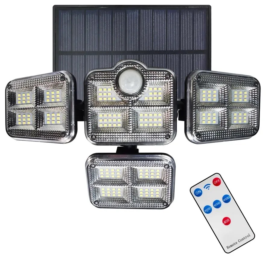 Poczwórna lampa solarna z czujką ruchu - N30 G6-F31