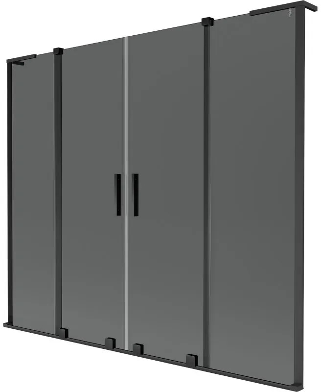 Mexen Velar L Duo parawan nawannowy 2-skrzydłowy rozsuwany 200 x 150 cm, grafit, czarny - 896-200-003-42-70