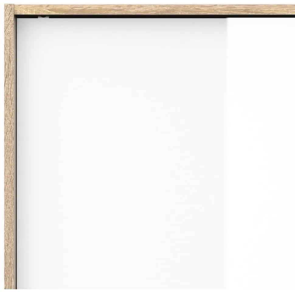 Biało-naturalna szafa w dekorze dębu z drzwiami przesuwnymi 121x200 cm Line – Tvilum