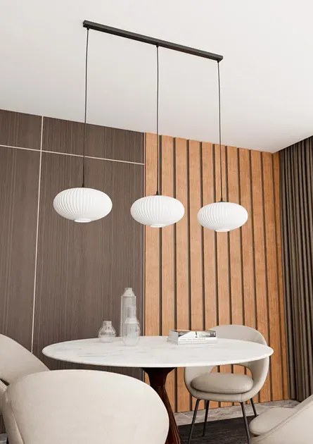 Nowoczesna lampa wisząca z mlecznymi kloszami - 6X D173 T4-B72