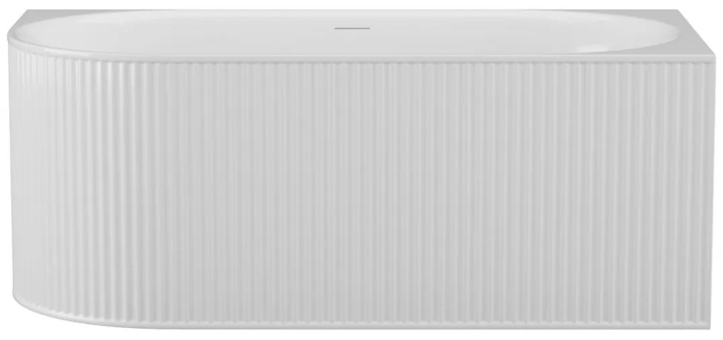 Wanna narożna ryflowana - 240 l - 170 x 80 x 60 cm - Biały mat - Akryl - Prawostronna - BARBORI