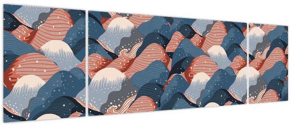 Obraz - Fale i wzgórza (170x50 cm)
