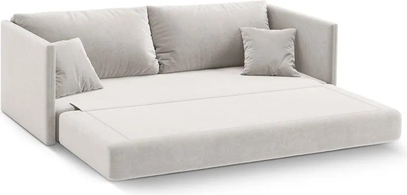 Beżowa aksamitna rozkładana sofa 209 cm Shannon – Cosmopolitan Design