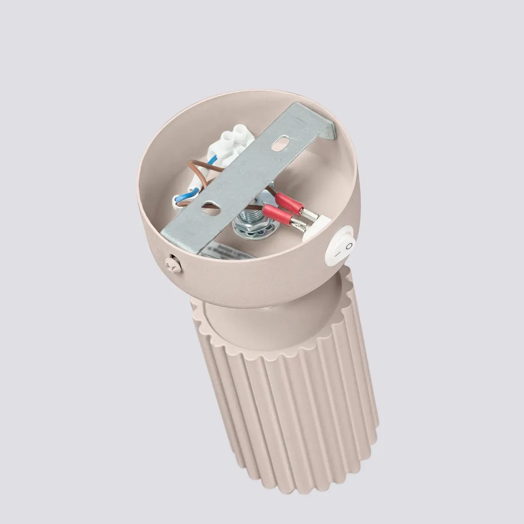 Kinkiet KARBON taupe ryflowany z włącznikiem SOLLUX  LIGHTING