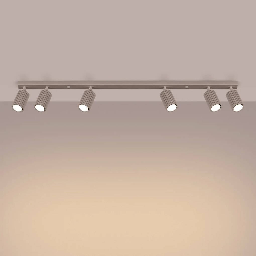Listwa oświetleniowa 6-punktowa KARBON 6L taupe ryflowana SOLLUX  LIGHTING