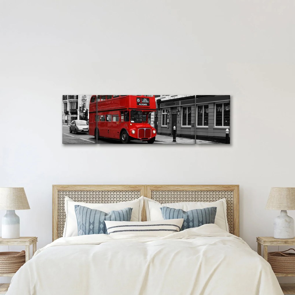 Obraz - Londyn z autobusem (170x50 cm)