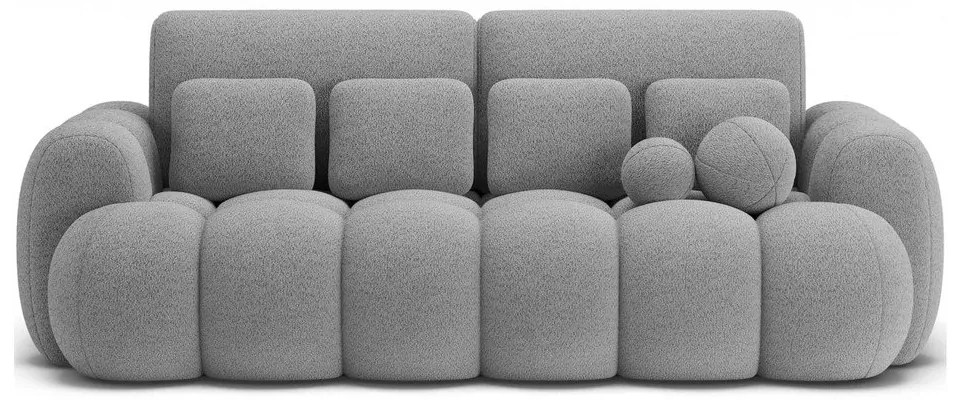 Szara rozkładana sofa z materiału bouclé 256 cm Cotonn – ELTAP