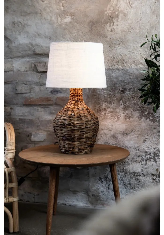 Beżowo-naturalna lampa stołowa z kloszem z juty (wysokość 58 cm) Paglia – Markslöjd