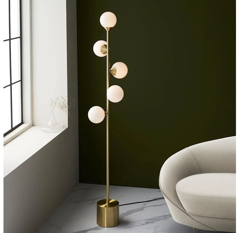 Endon 106756 - Lampa podłogowa OTIS 5xG9/3W/230V złota/biała