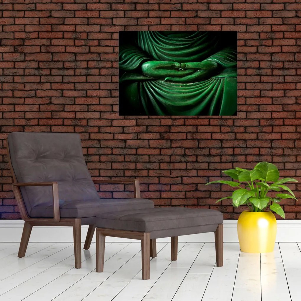 Obraz na szkle - Ręka Buddy (70x50 cm)