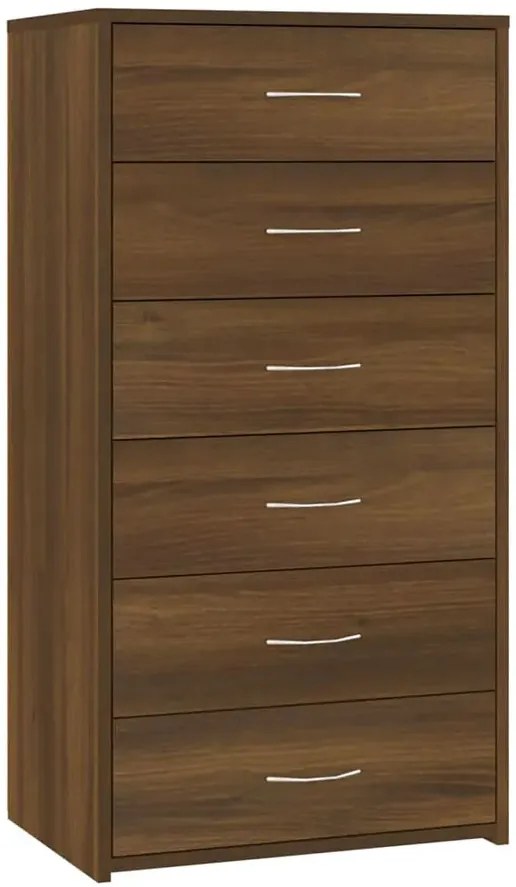 Minimalistyczna komoda z 6 szufladami brązowy dąb - Xeron