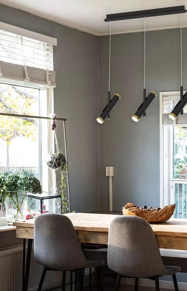 Loftowa lampa wisząca z trzema kloszami Lunette No.4