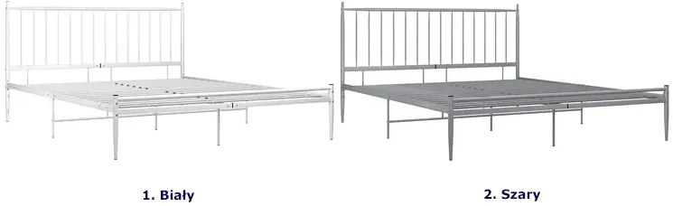 Szare metalowe łóżko małżeńskie 200x200 cm - Bumlo