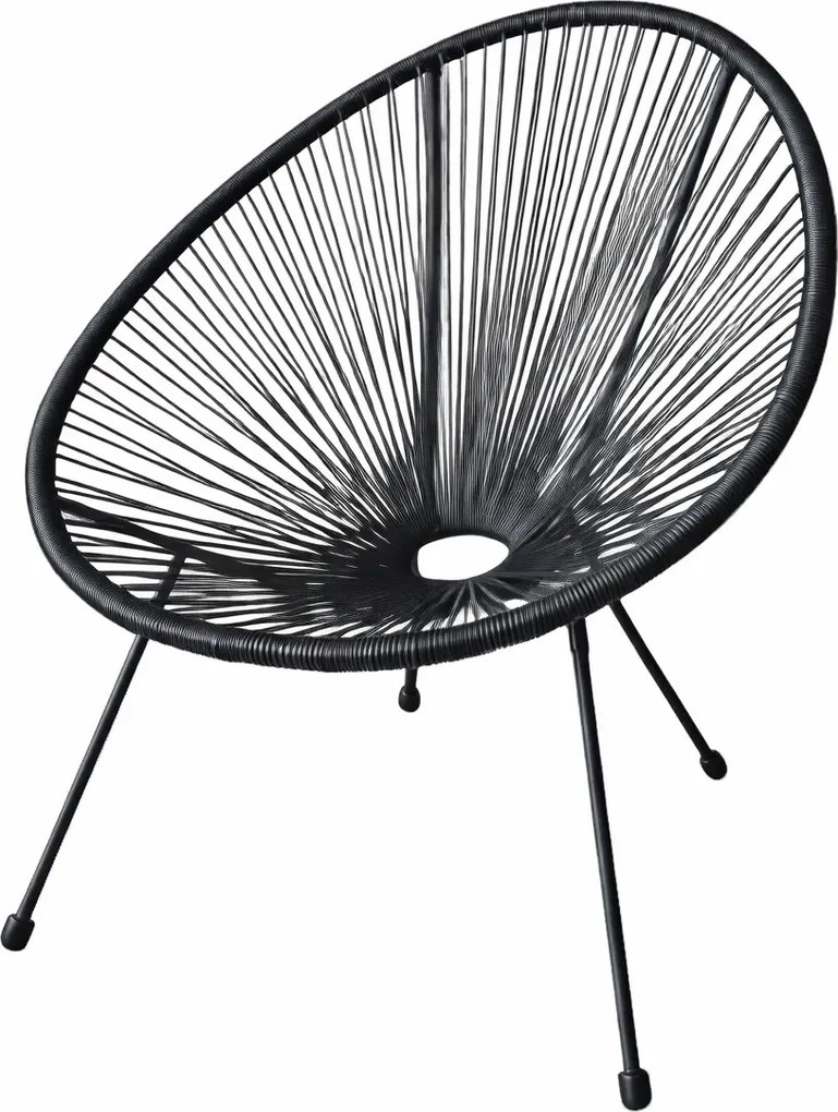 Czarne krzesło ogrodowe acapulco polirattanowe N8-D77