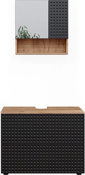 Zestaw mebli łazienkowych kropkowany antracyt 80x41x58.6 irma