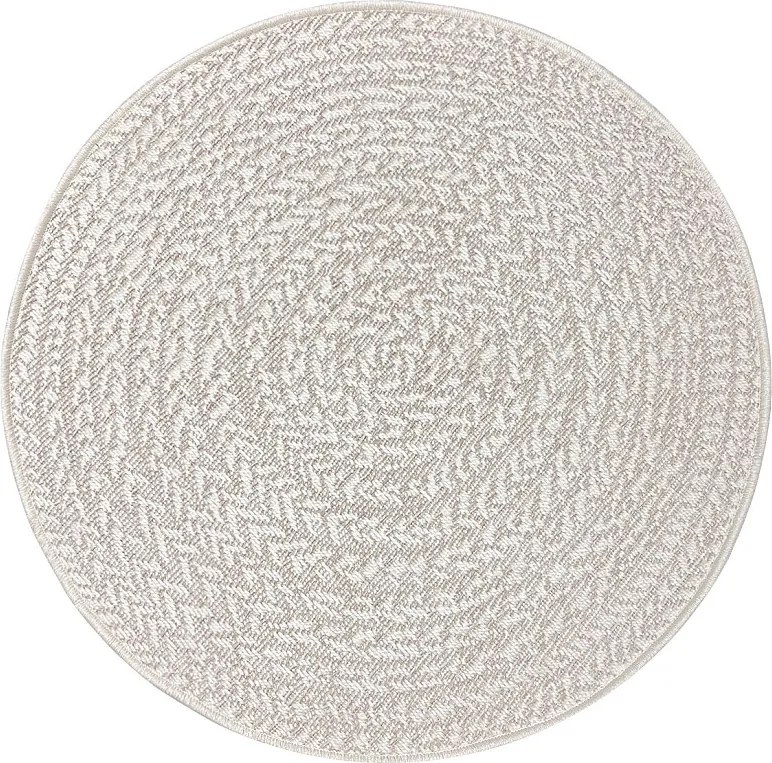 Dywan Kansas Wewnątrz Zewnątrz Styl Juta Odporny Pogodę - Krem - 160 cm, Wokół